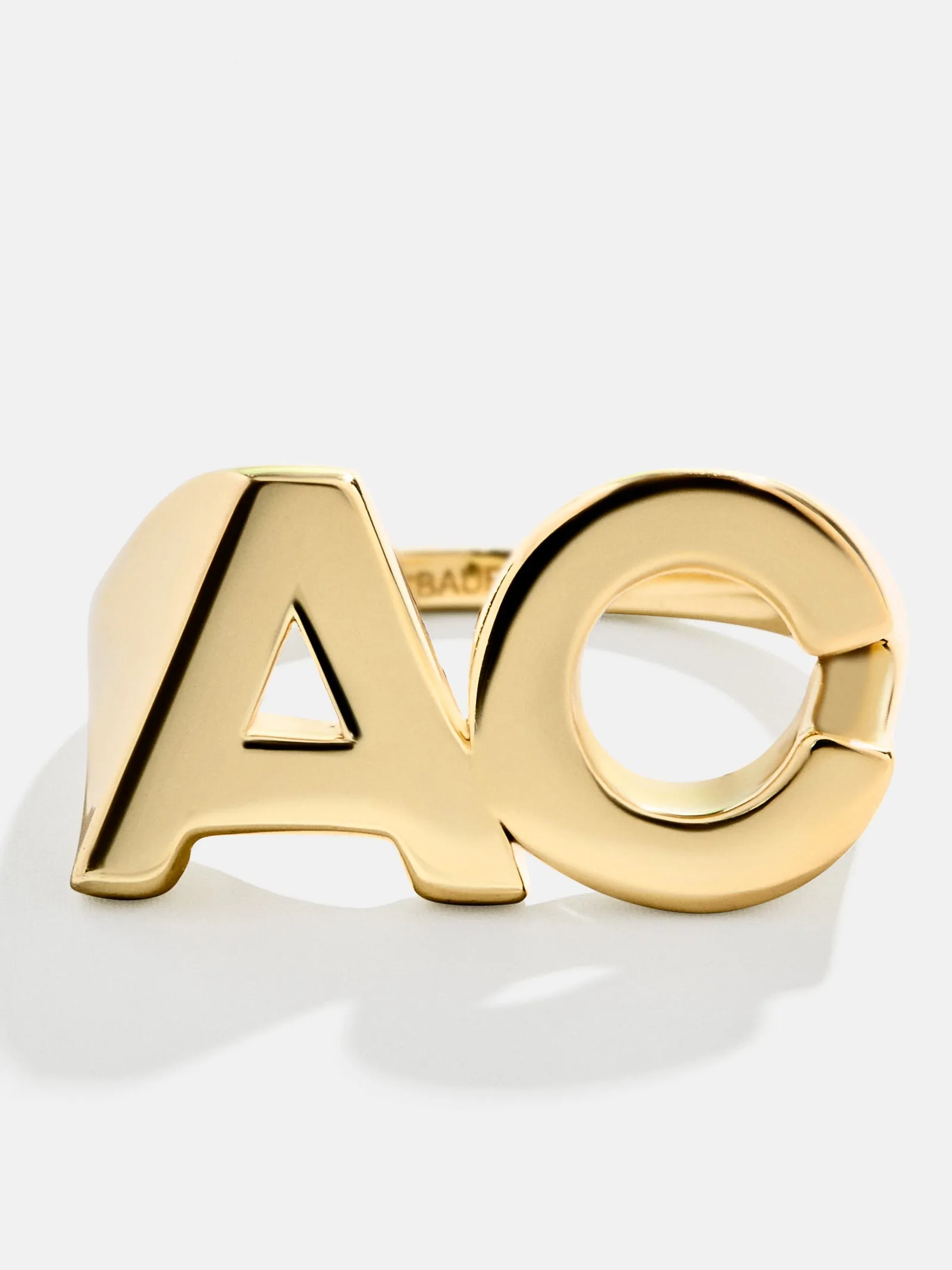 18K Gold Double Custom Initial Block Ring - 18K Gold sold by BaubleBar product image thumbnail 3