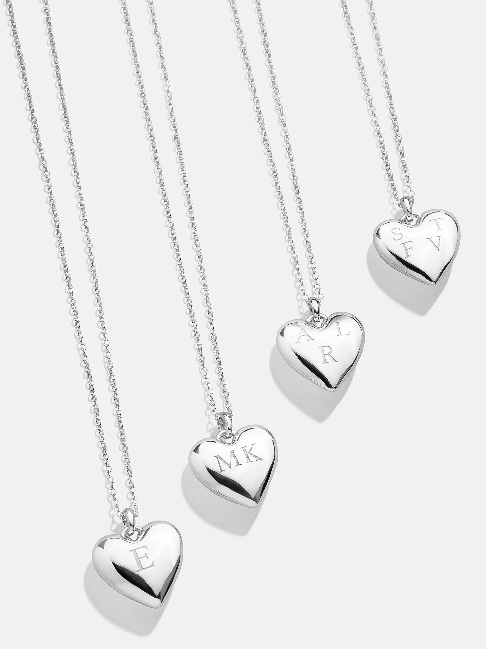 Sterling Silver Custom Bubble Heart Necklace - Sterling Silver sold by BaubleBar
