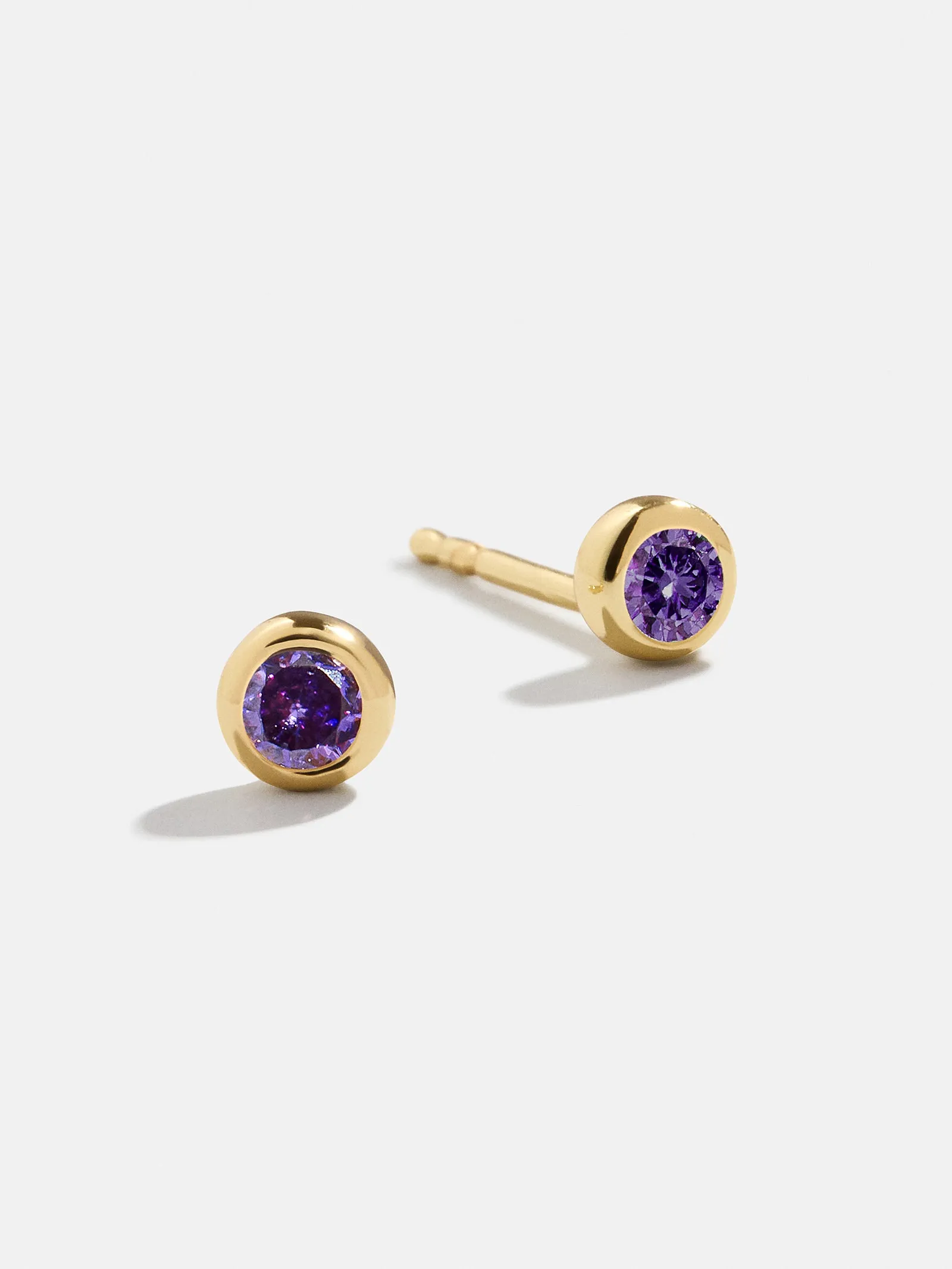 18K Gold Birthstone Stud Earrings - Amethyst sold by BaubleBar