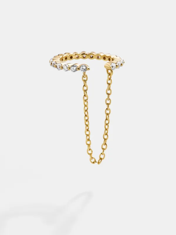 Kate 18K Gold Ear Cuff - Clear/Gold sold by BaubleBar