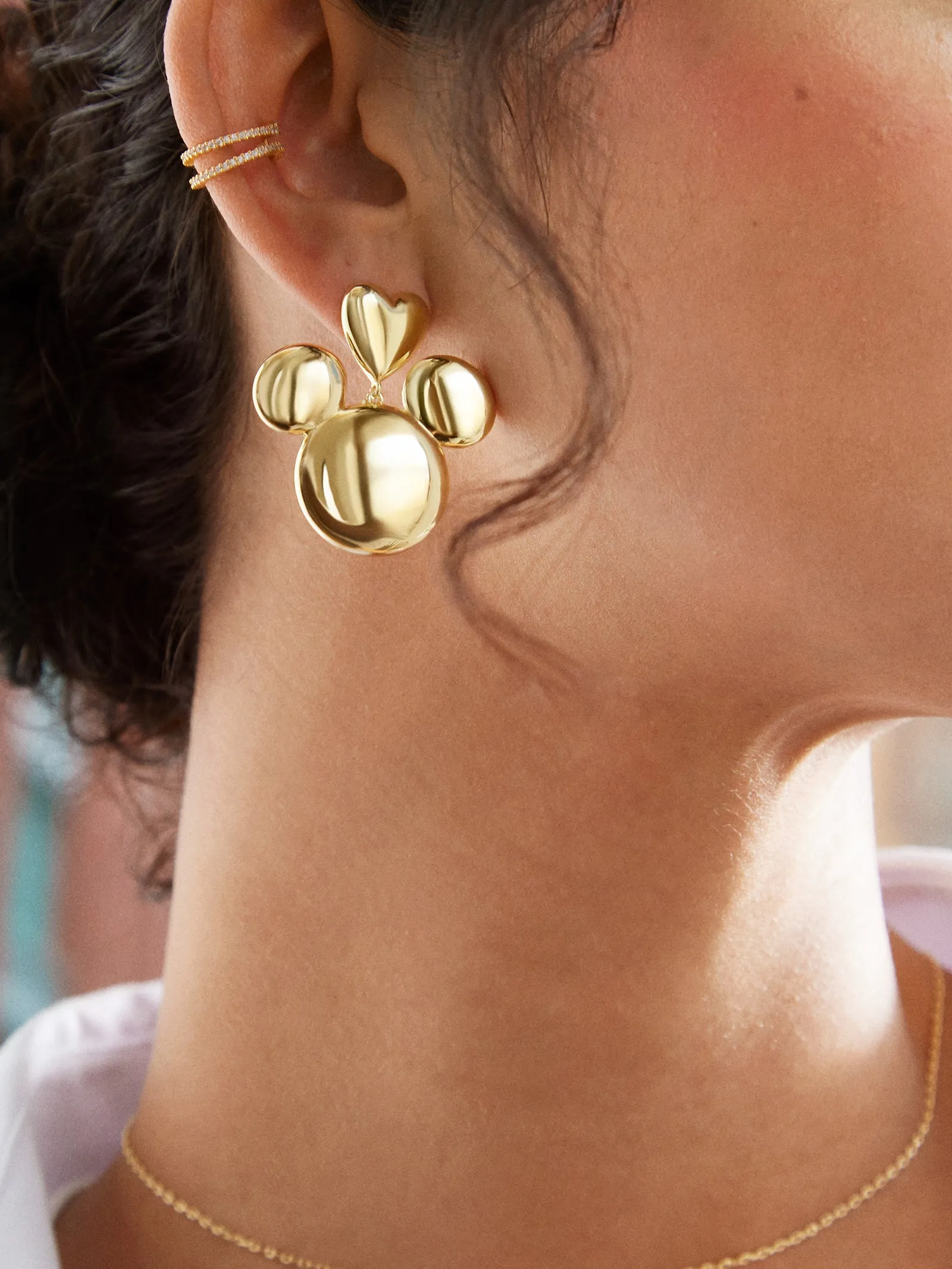 Mickey Mouse Disney Gold Heart Earrings - Gold sold by BaubleBar product image thumbnail 2