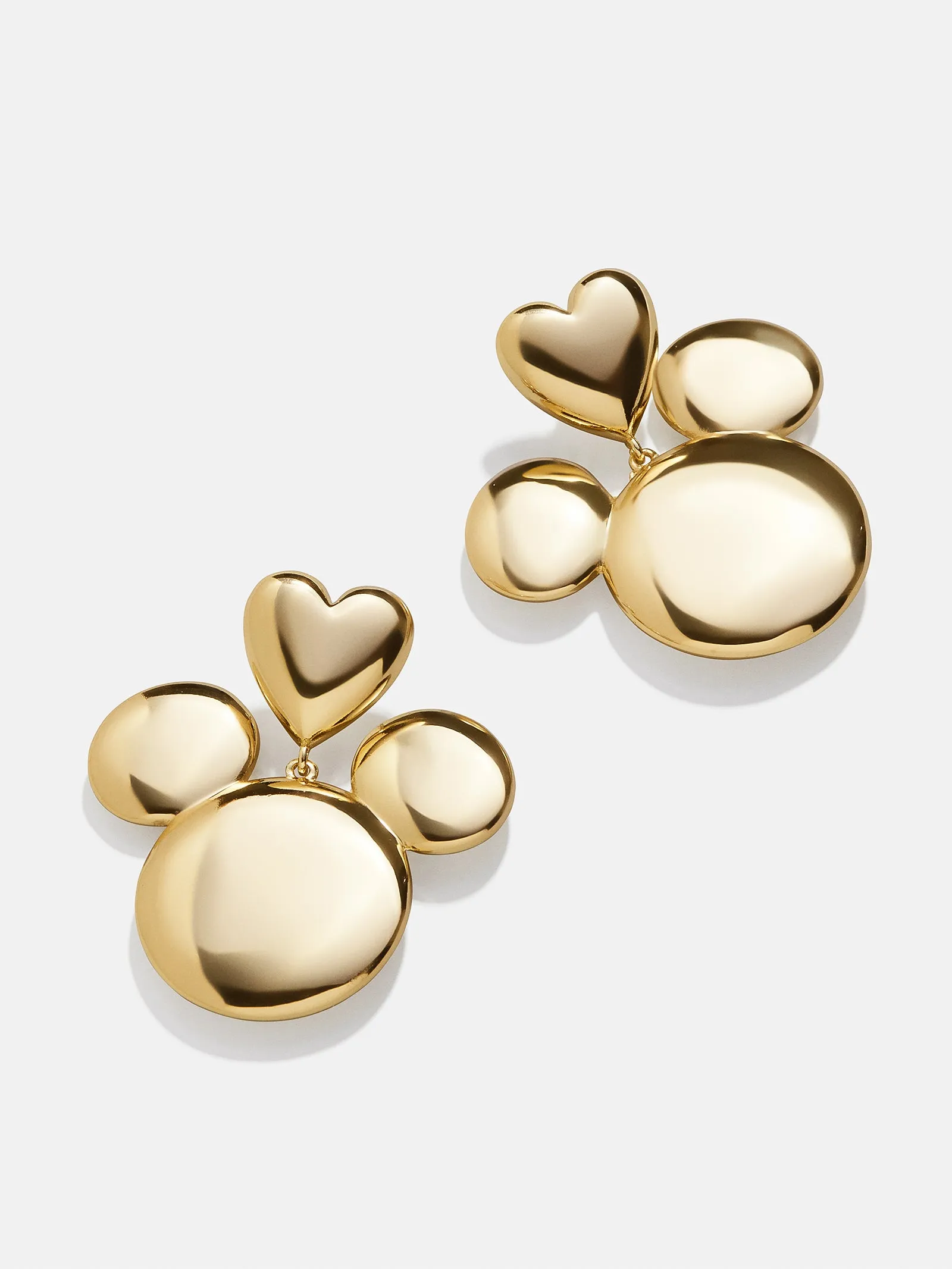 Mickey Mouse Disney Gold Heart Earrings - Gold sold by BaubleBar