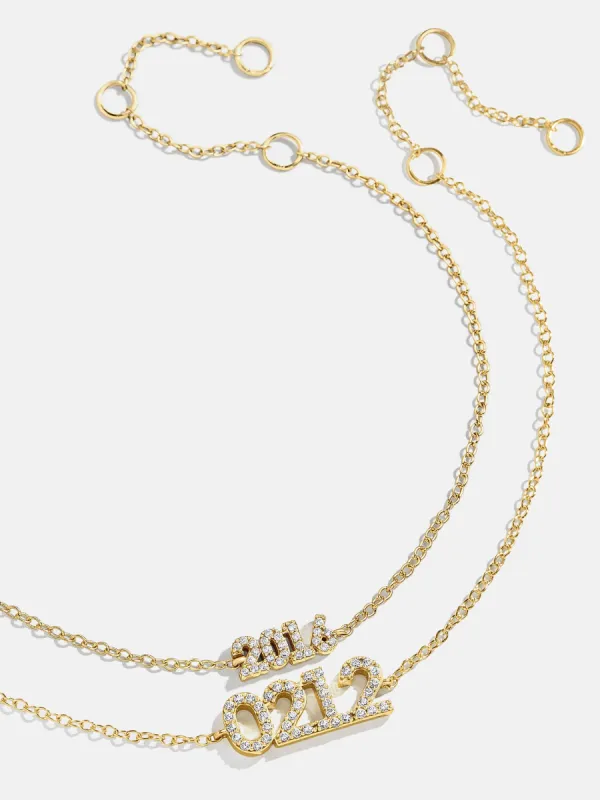 18K Gold Block Font Custom Number Bracelet - Block Font Numbers sold by BaubleBar