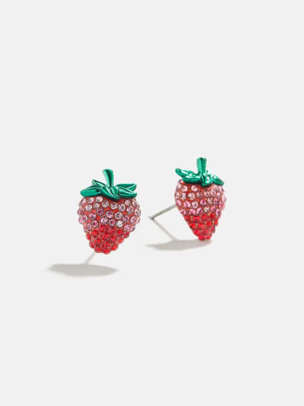 Love You Berry Much Earrings - Strawberry Stud Earrings made by BaubleBar