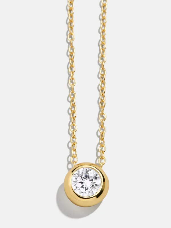18K Gold Birthstone Pendant Necklace - Crystal sold by BaubleBar