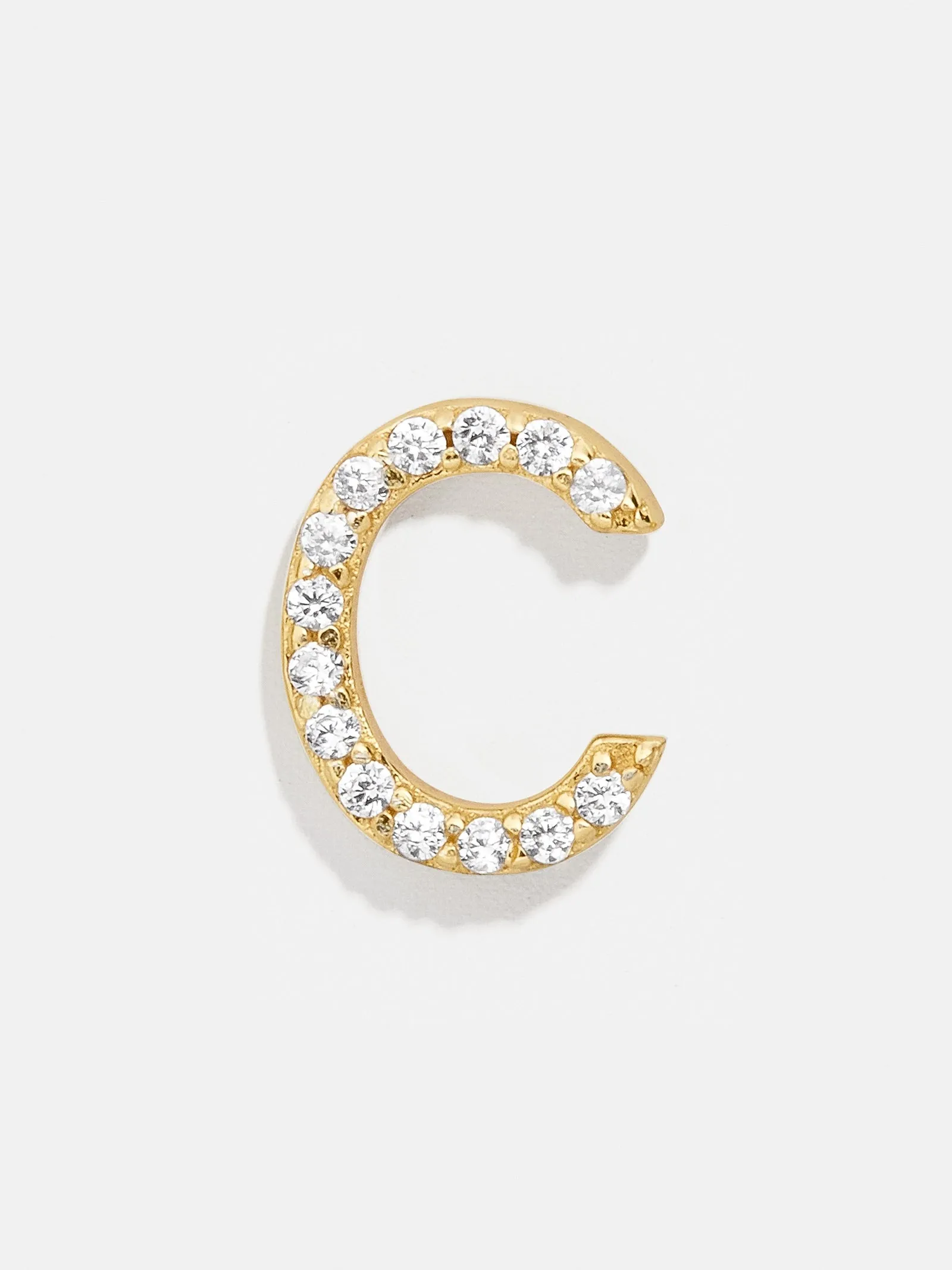 Single 18K Gold Initial Earring - Gold/Pavé sold by BaubleBar product image thumbnail 5