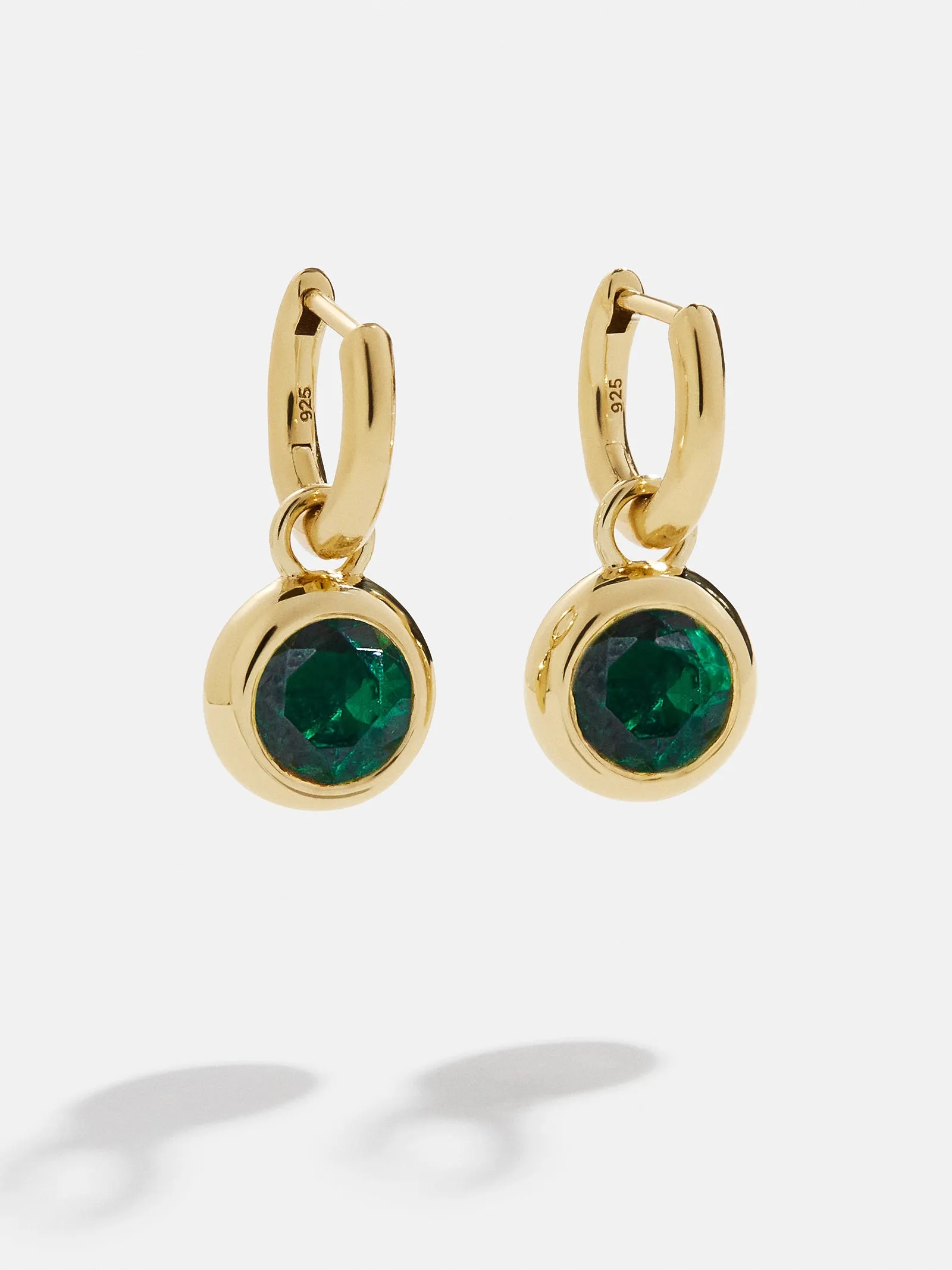 18K Gold Birthstone Drop Earrings - Emerald sold by BaubleBar