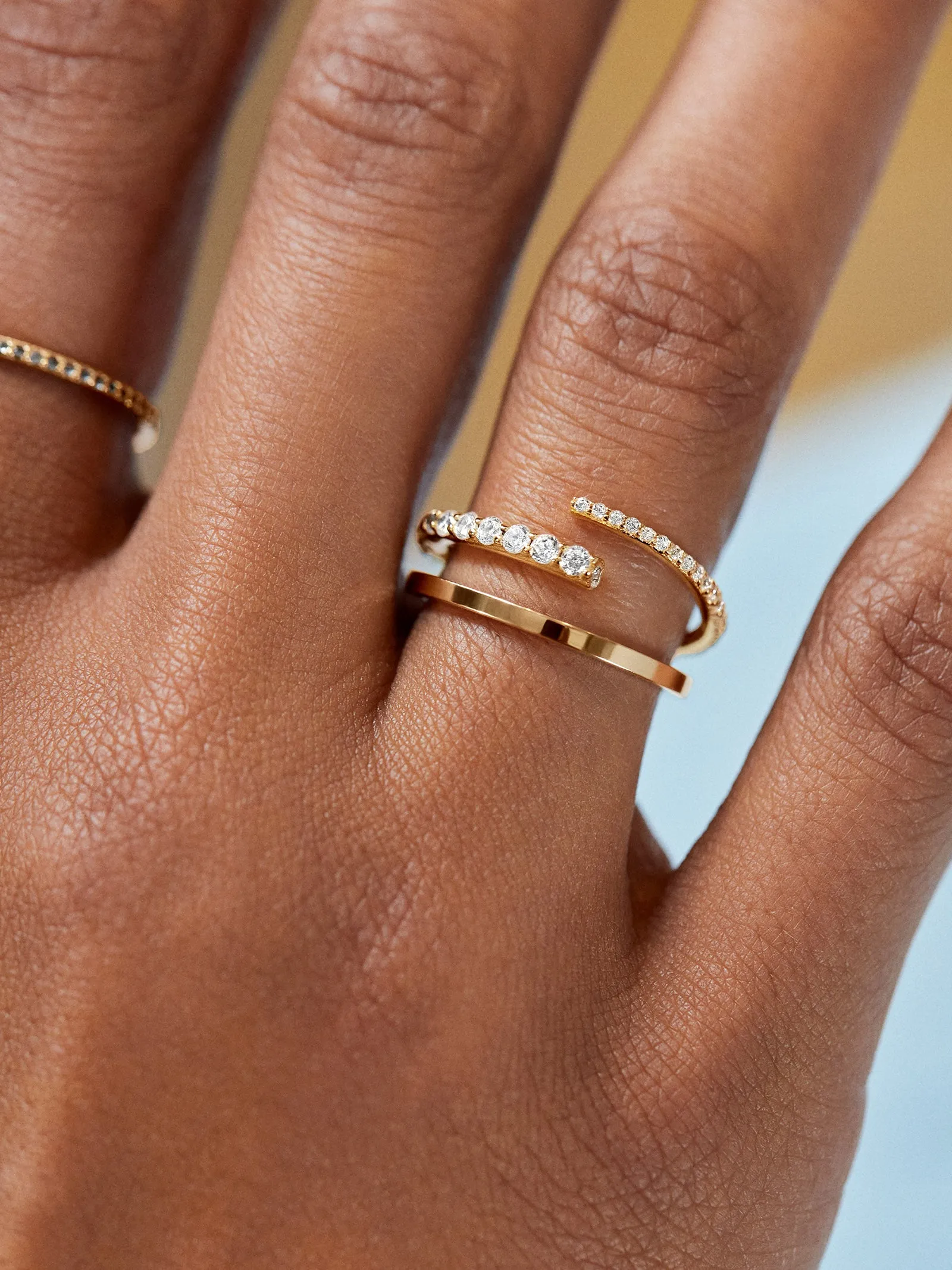 Nicole 18K Gold Ring - Gold/Pavé sold by BaubleBar product image thumbnail 2