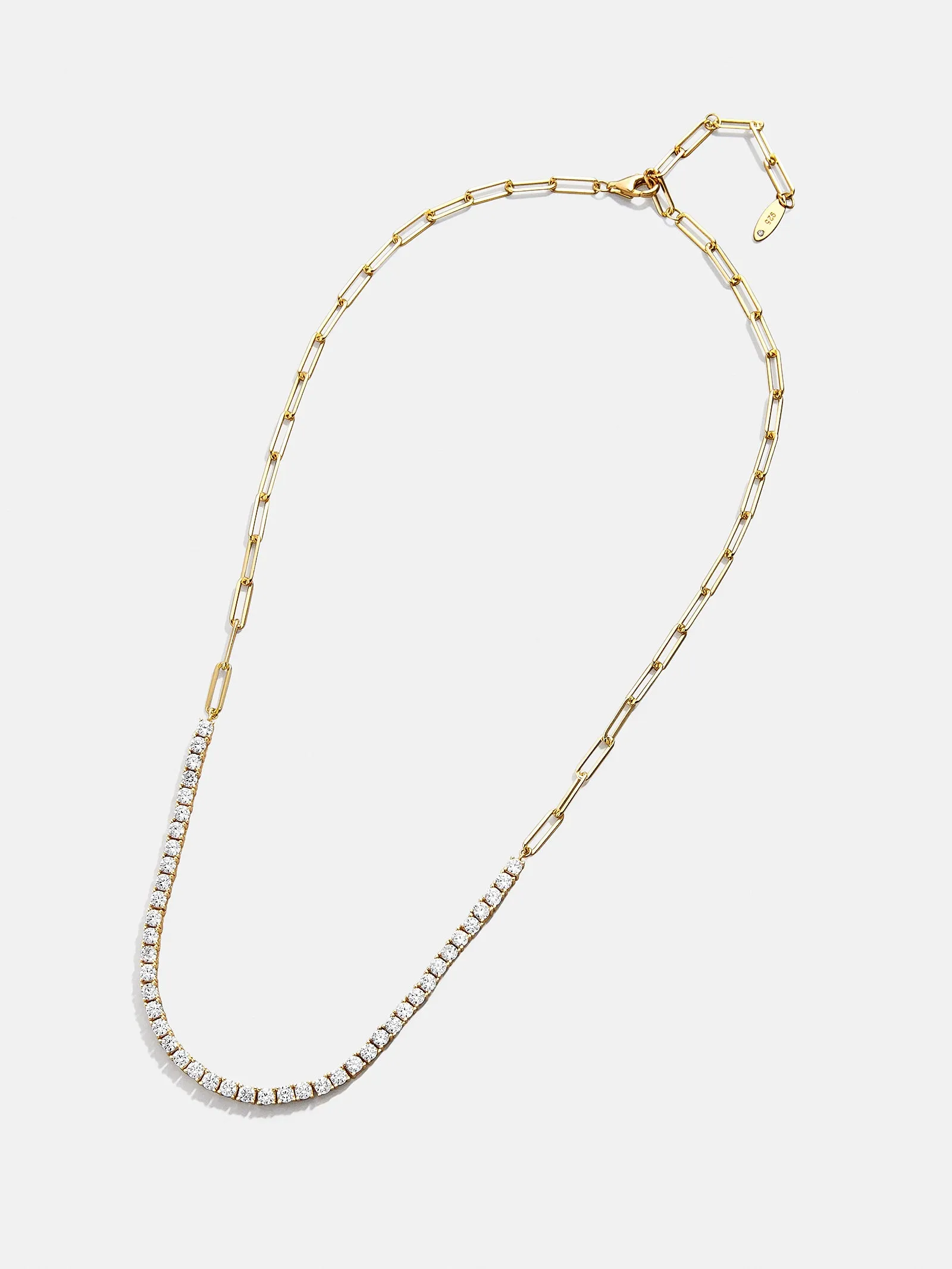 Harper 18K Gold Tennis Necklace - Gold/Pavé sold by BaubleBar product image thumbnail 3