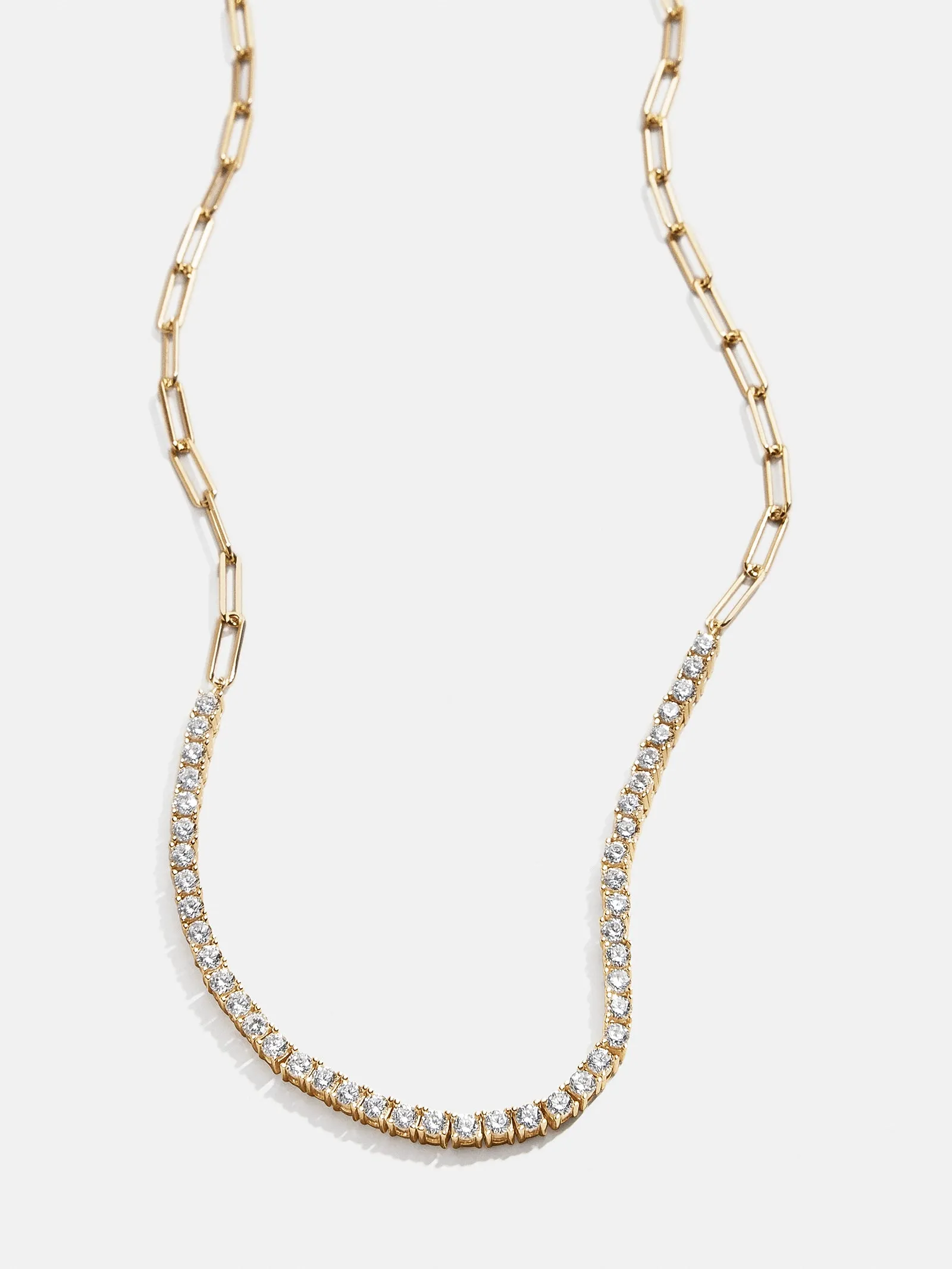 Harper 18K Gold Tennis Necklace - Gold/Pavé sold by BaubleBar