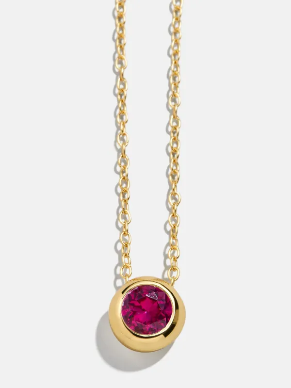 18K Gold Birthstone Pendant Necklace - Ruby sold by BaubleBar