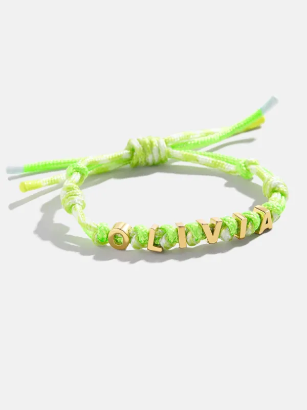 Paracord Waterproof Custom Nameplate Bracelet - Light Lime Green sold by BaubleBar