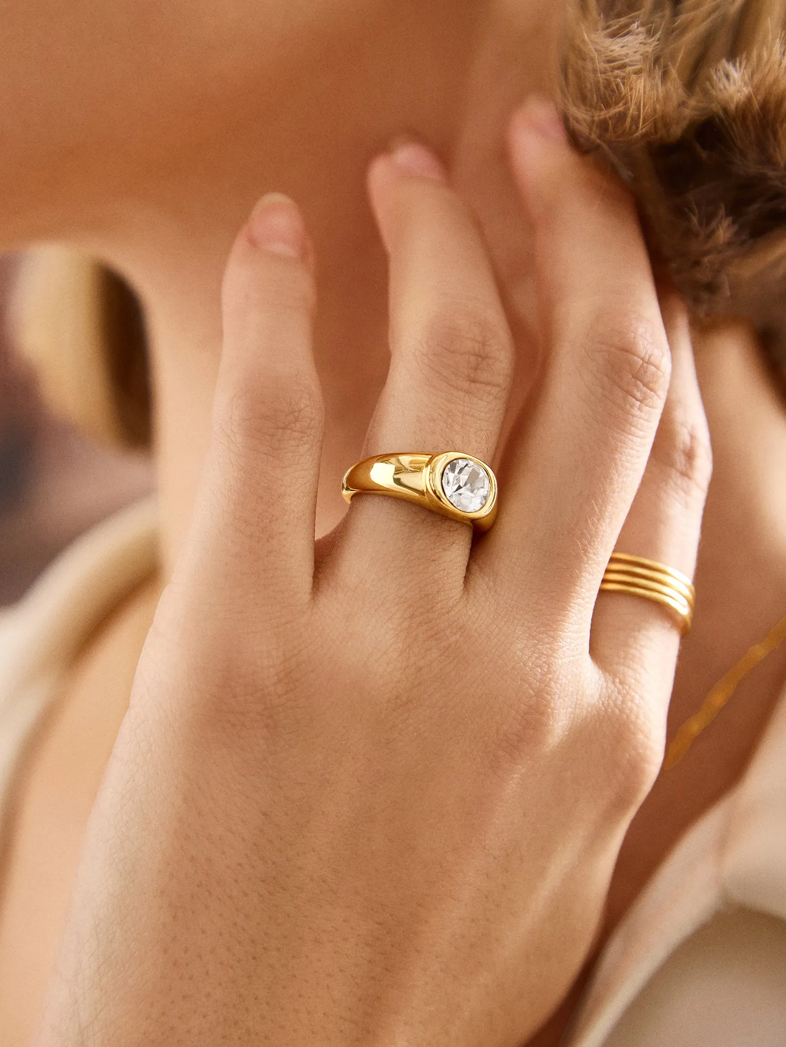 Mia Ring - Gold/Pavé sold by BaubleBar product image thumbnail 2