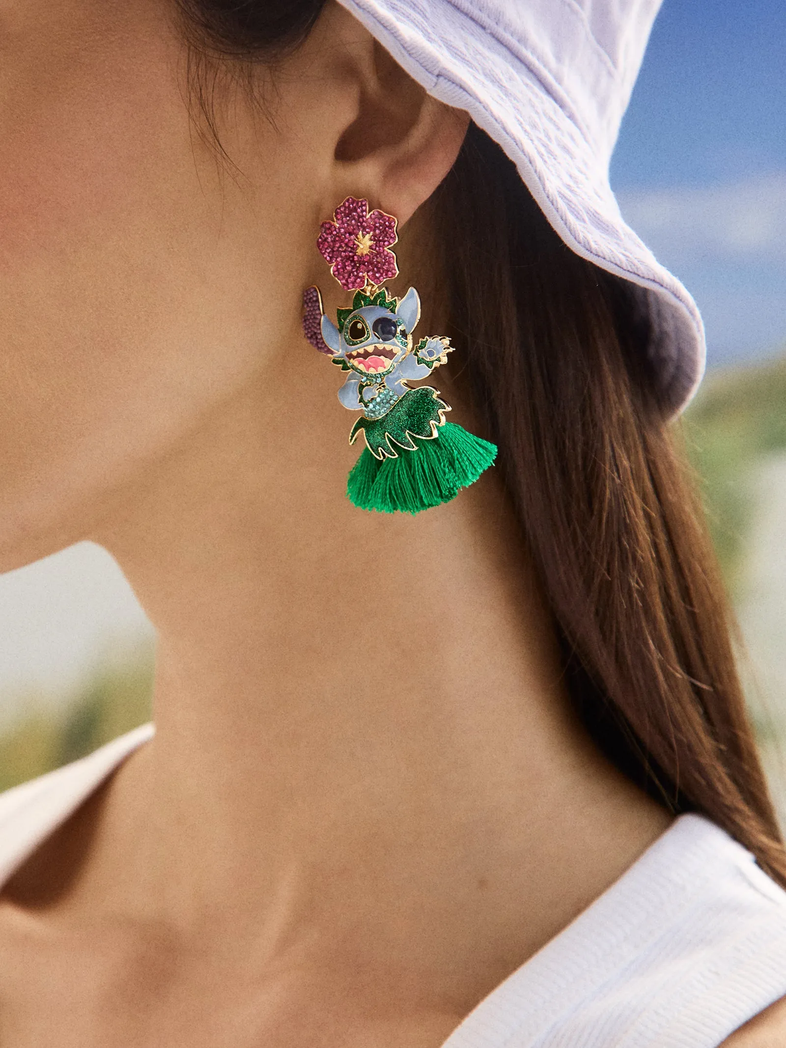 Stitch Disney Hula Earrings - Blue sold by BaubleBar product image thumbnail 2