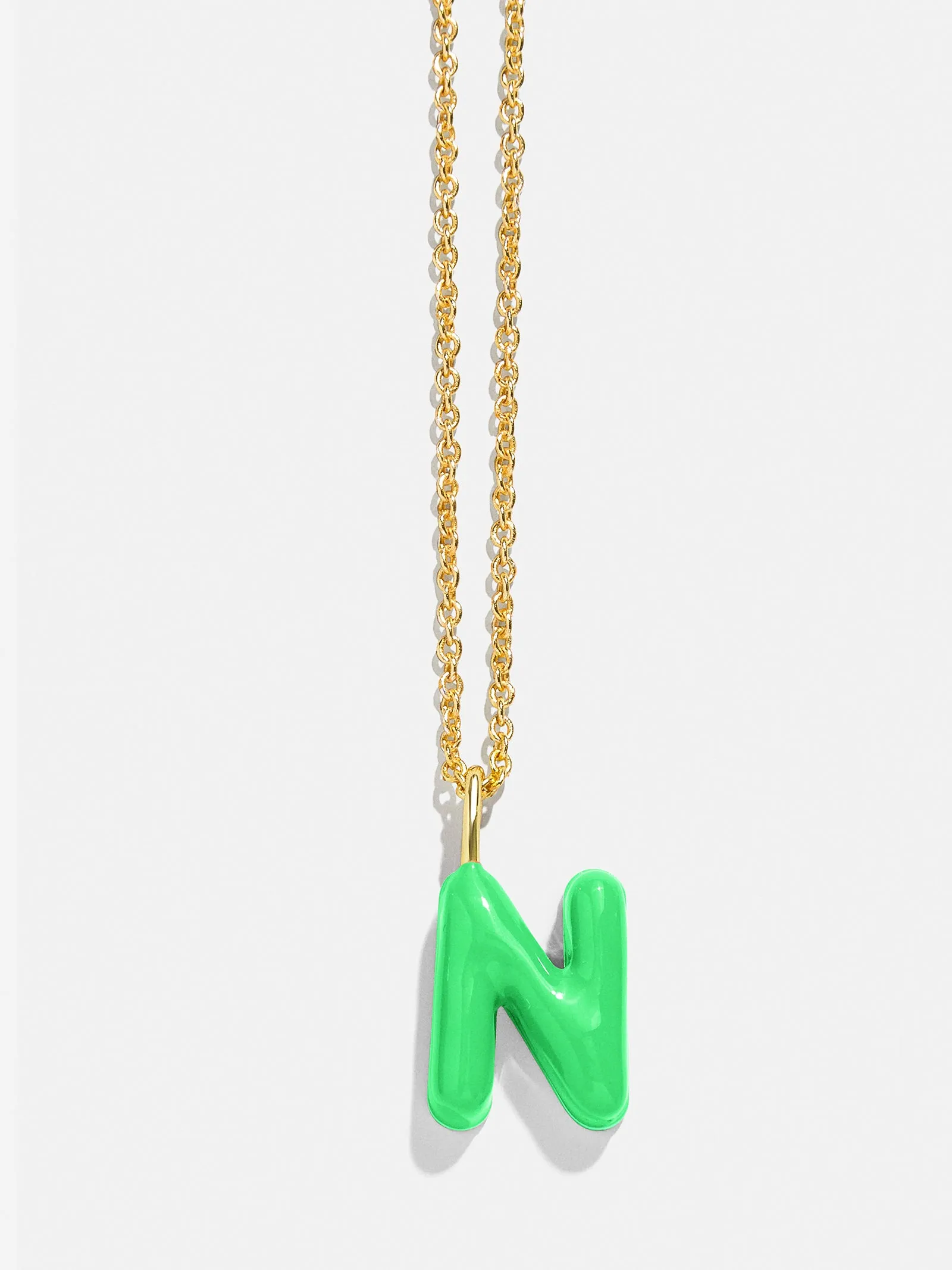 Mini Bubble Initial Enamel Necklace - Bright Green sold by BaubleBar