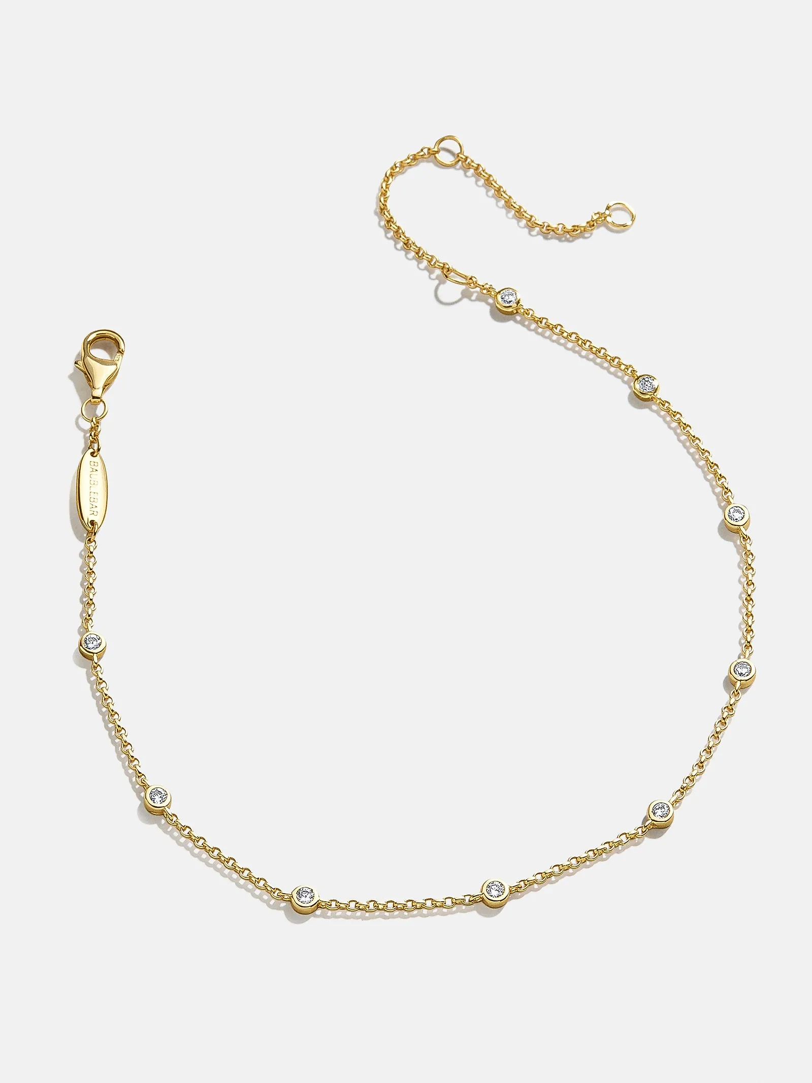 Yasmine 18K Gold Anklet - Gold/Pavé sold by BaubleBar product image thumbnail 3