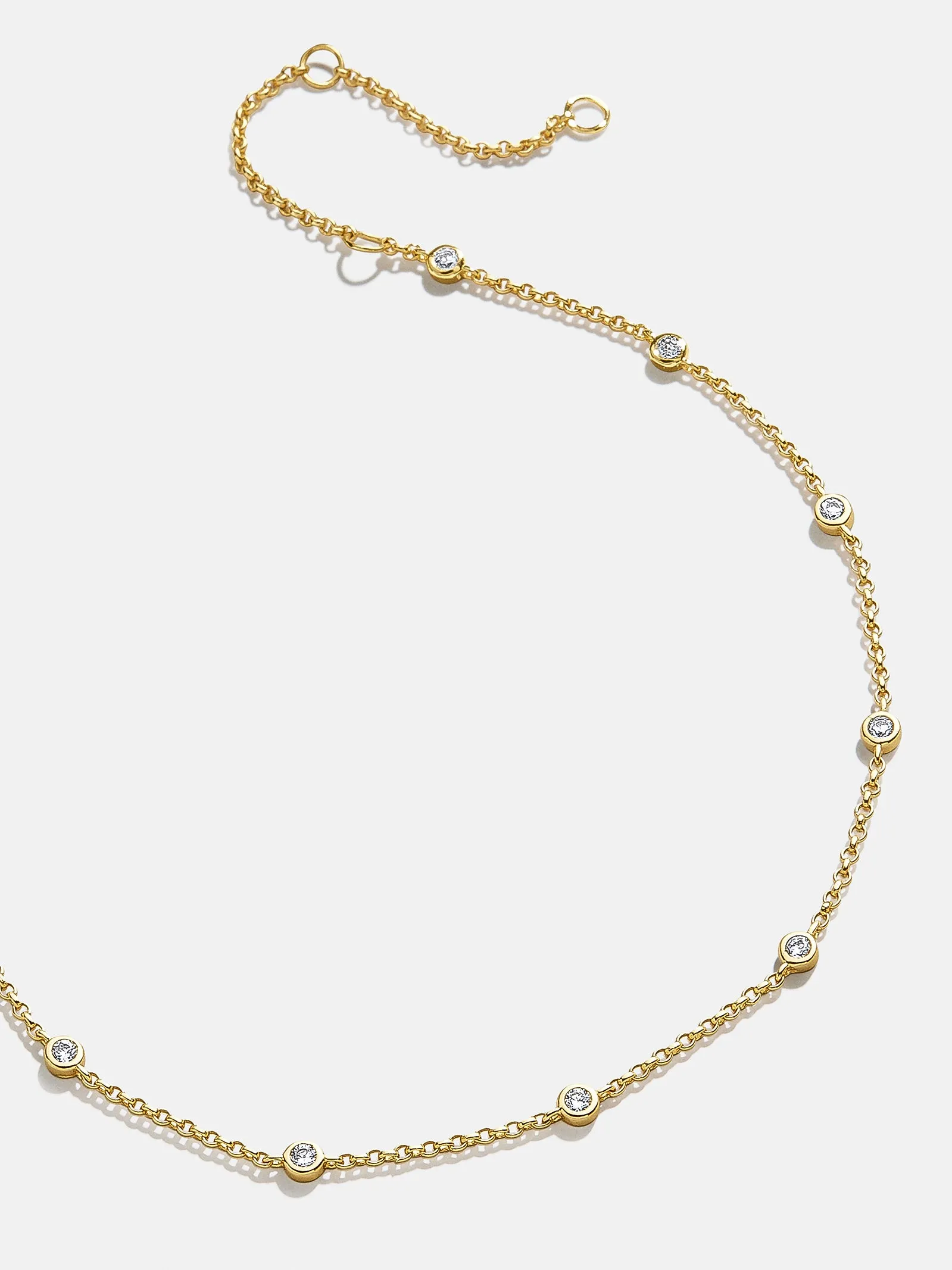 Yasmine 18K Gold Anklet - Gold/Pavé sold by BaubleBar