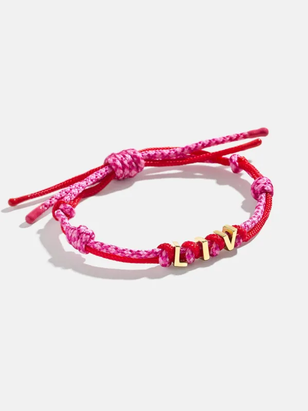 Paracord Waterproof Custom Nameplate Bracelet - Pink Strawberry sold by BaubleBar