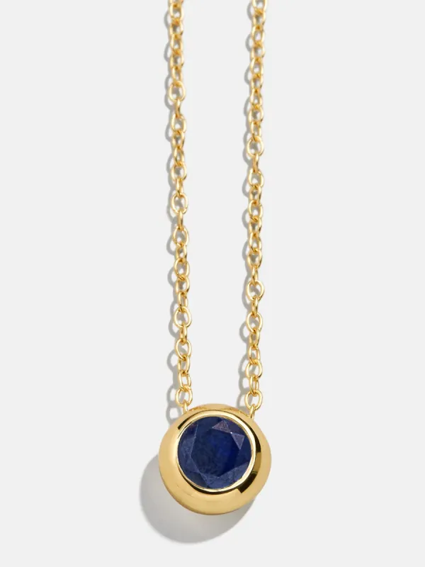 18K Gold Birthstone Pendant Necklace - Sapphire sold by BaubleBar