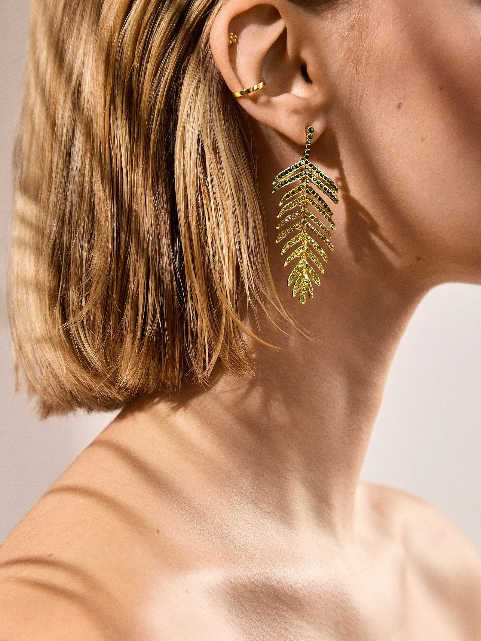 Just Breezy Earrings - Green sold by BaubleBar product image thumbnail 2