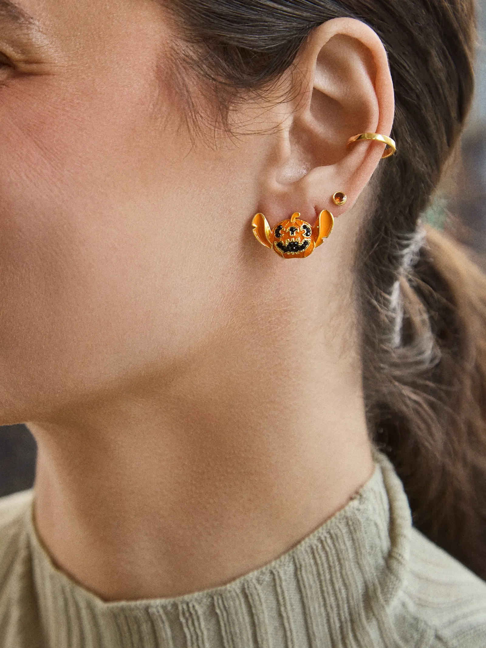 Stitch Disney Pumpkin Earrings - Orange sold by BaubleBar product image thumbnail 2
