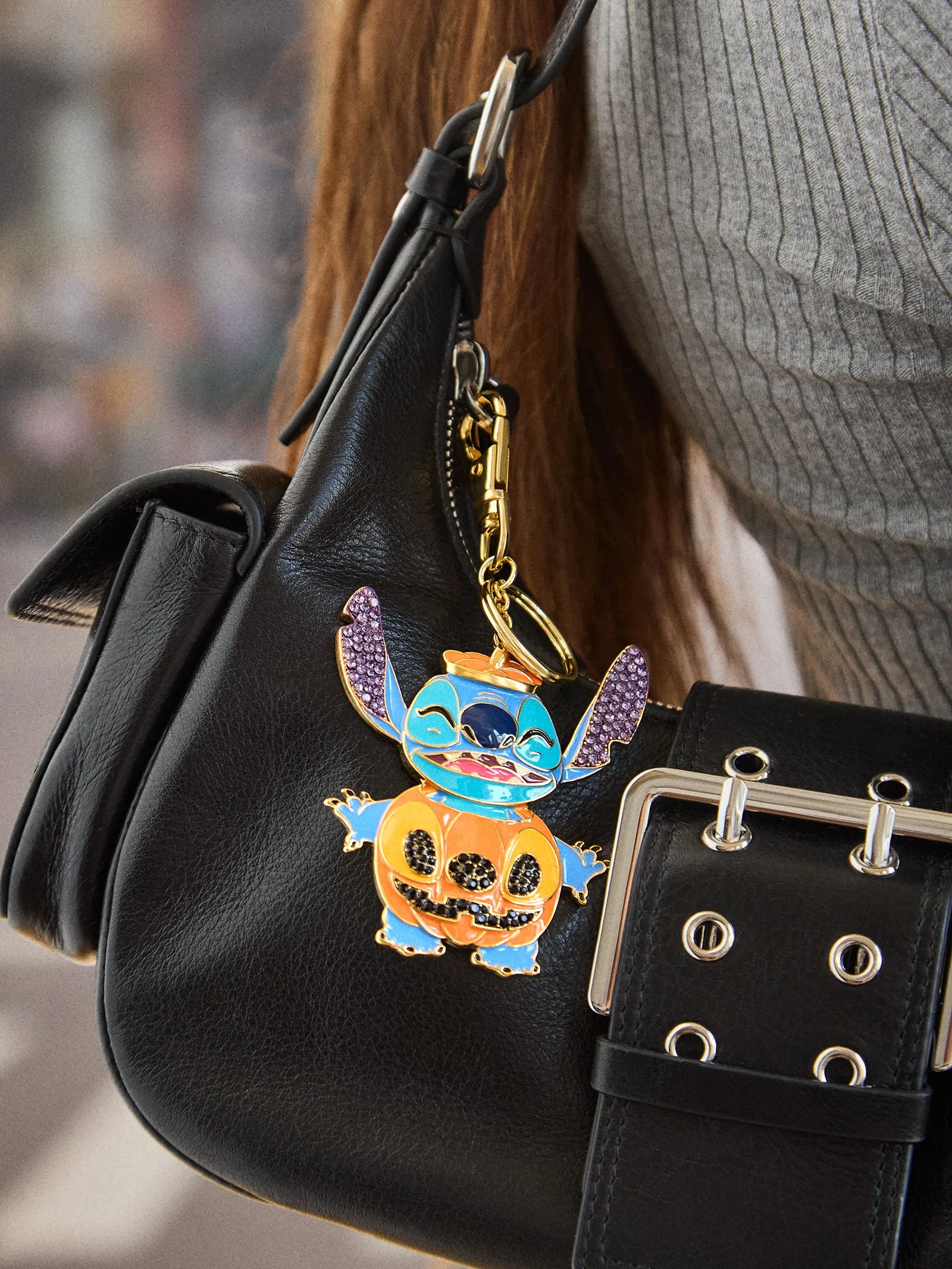Stitch Disney 2D Pumpkin Bag Charm - Stitch Pumpkin Glow-In-The-Dark Bag Charm sold by BaubleBar product image thumbnail 3