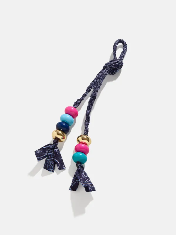 Braided Bandana Bag Charm - Navy sold by BaubleBar