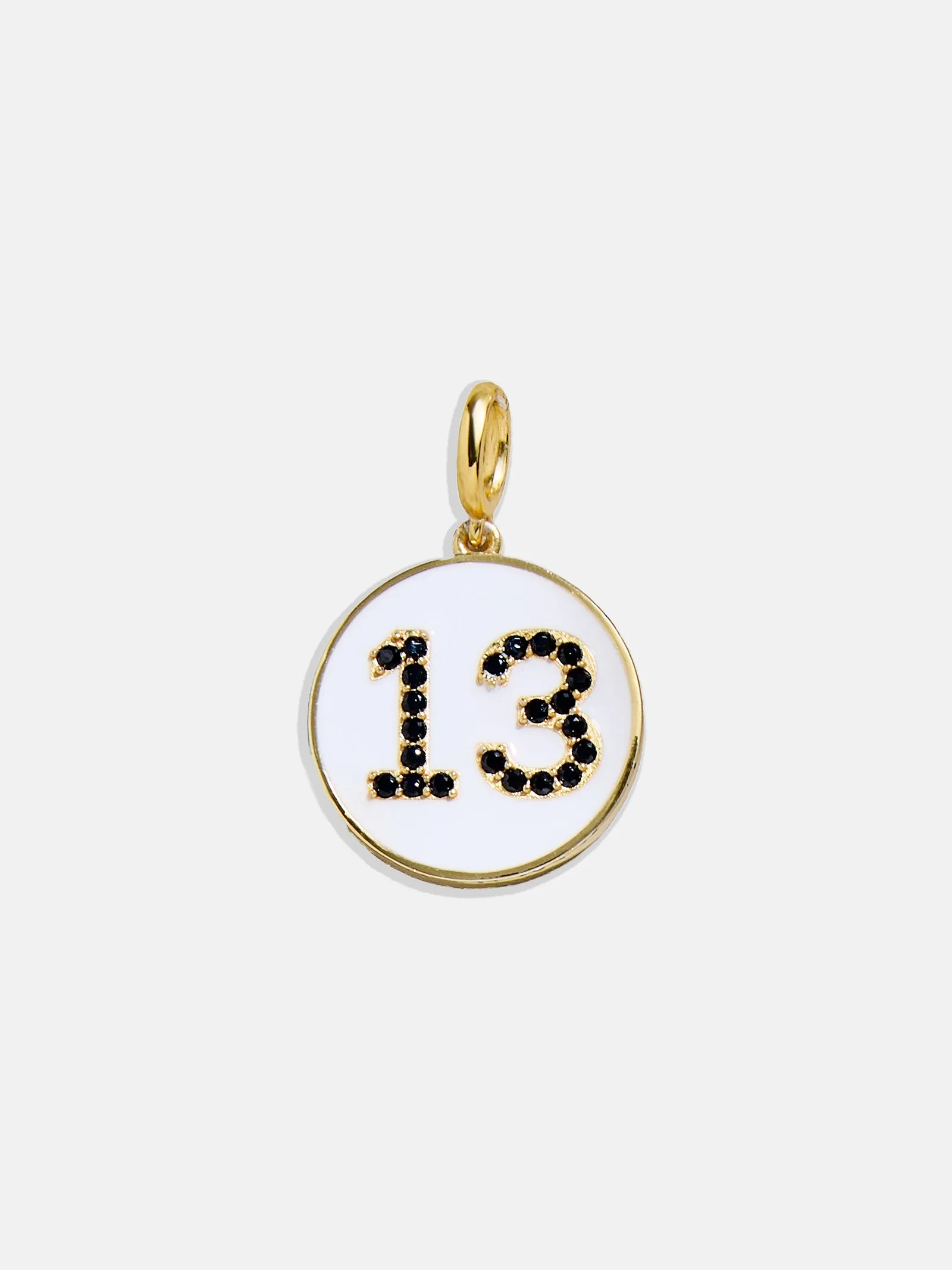 Enamel Number Custom Charm - Gold sold by BaubleBar