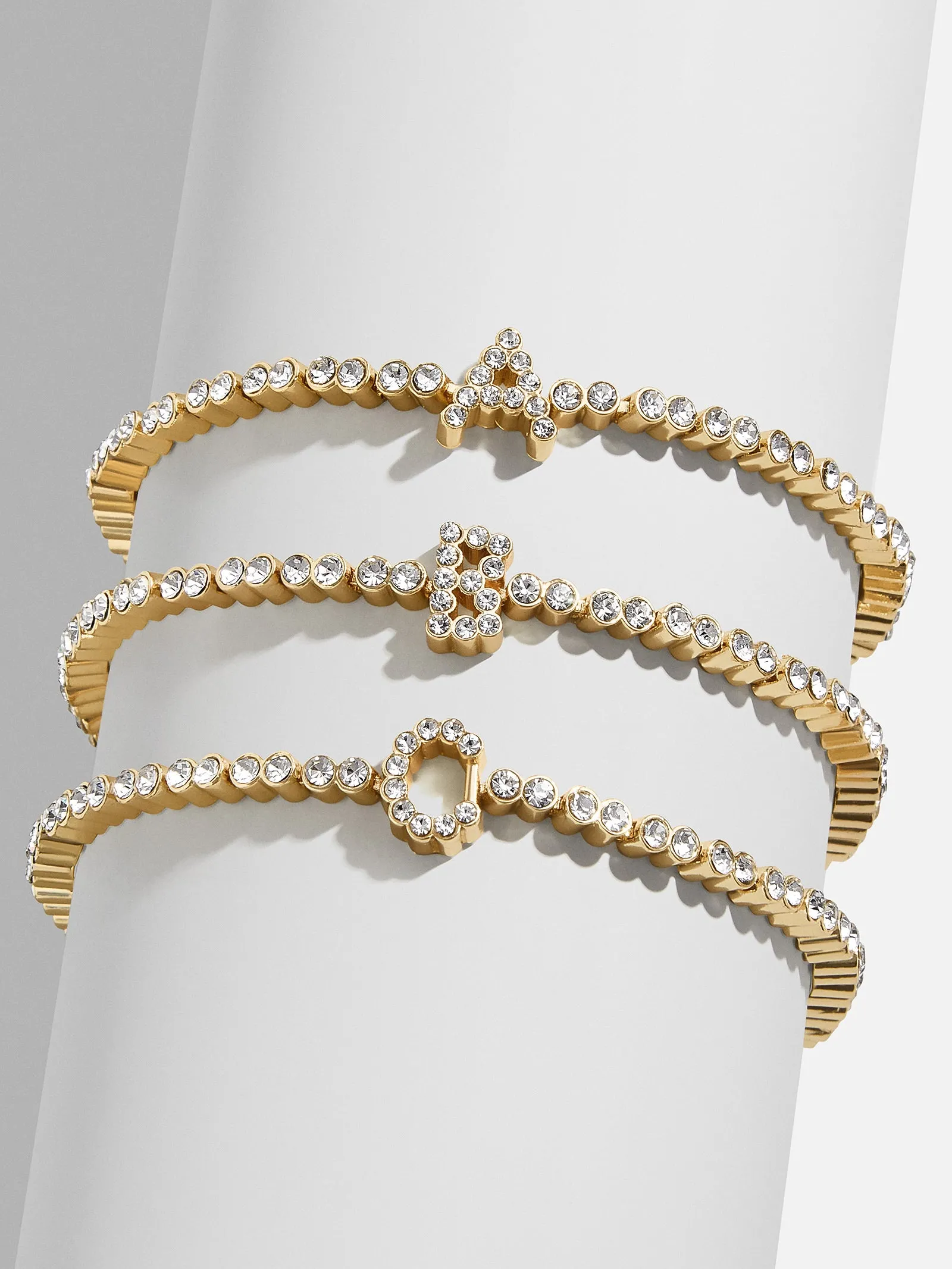 Tennis Initial Bracelet - Gold/Pavé sold by BaubleBar