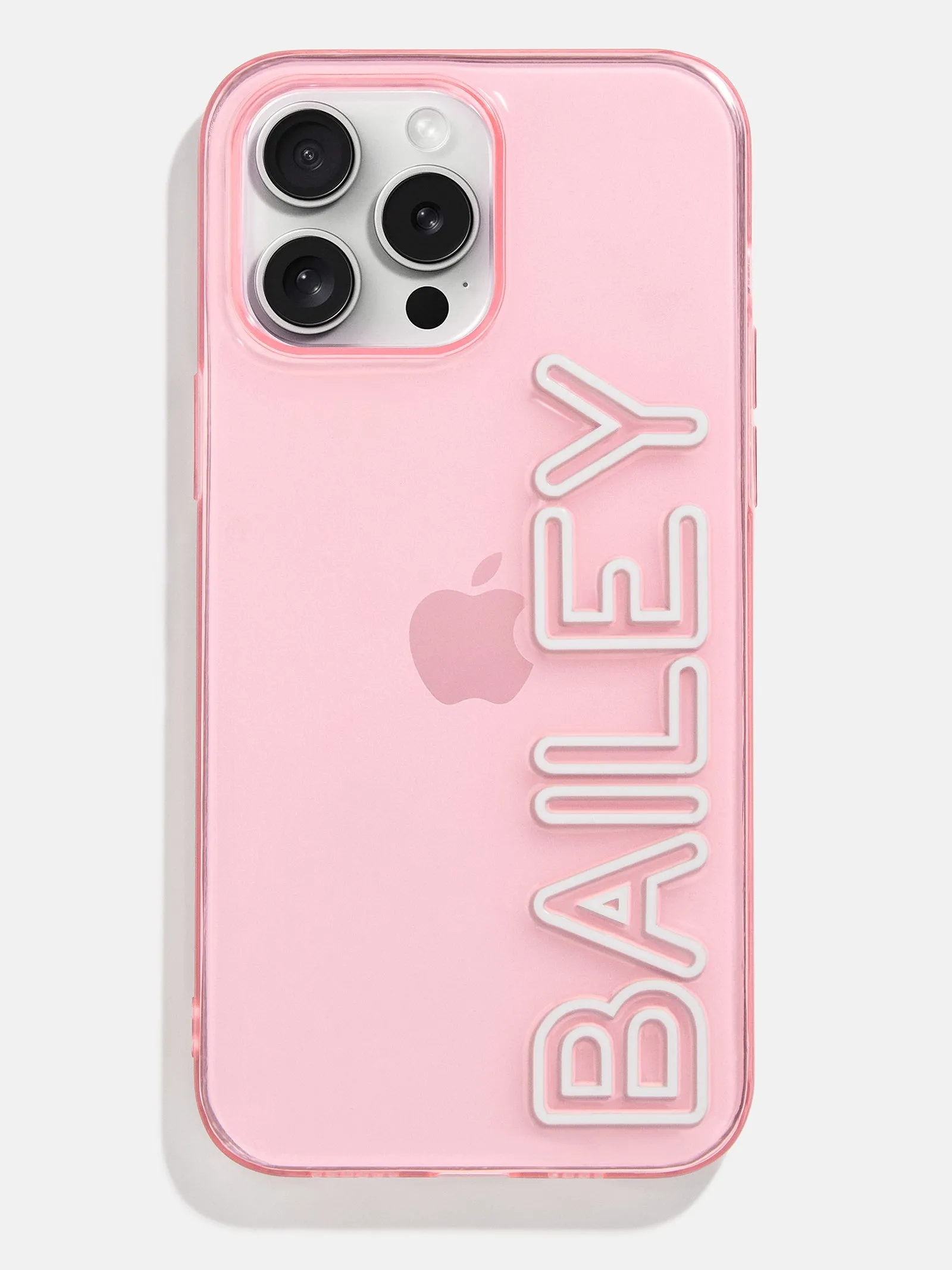 Fine Line Custom iPhone Case - Transparent Pink/White sold by BaubleBar