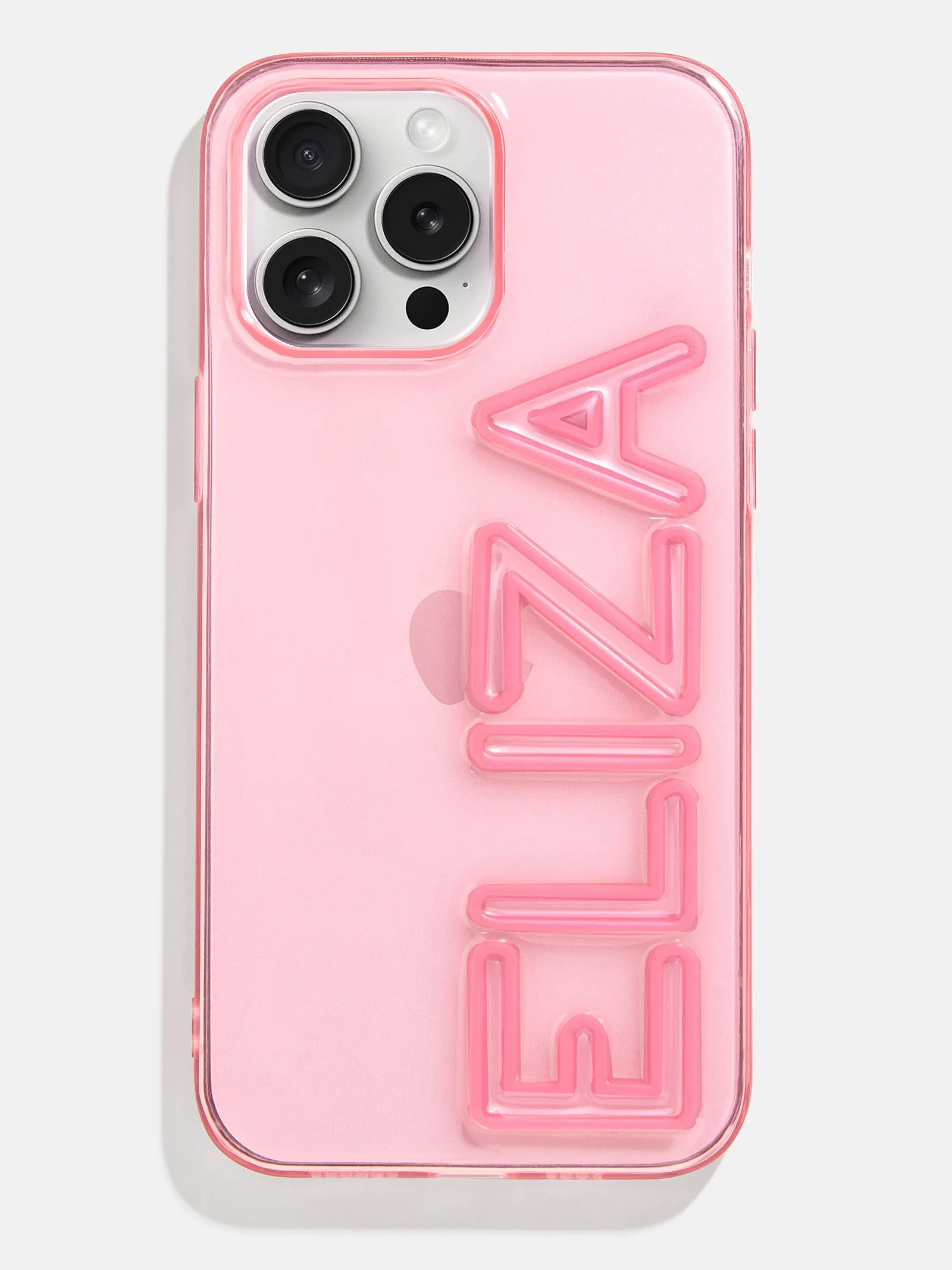 Fine Line Custom iPhone Case - Transparent Pink/Pink sold by BaubleBar