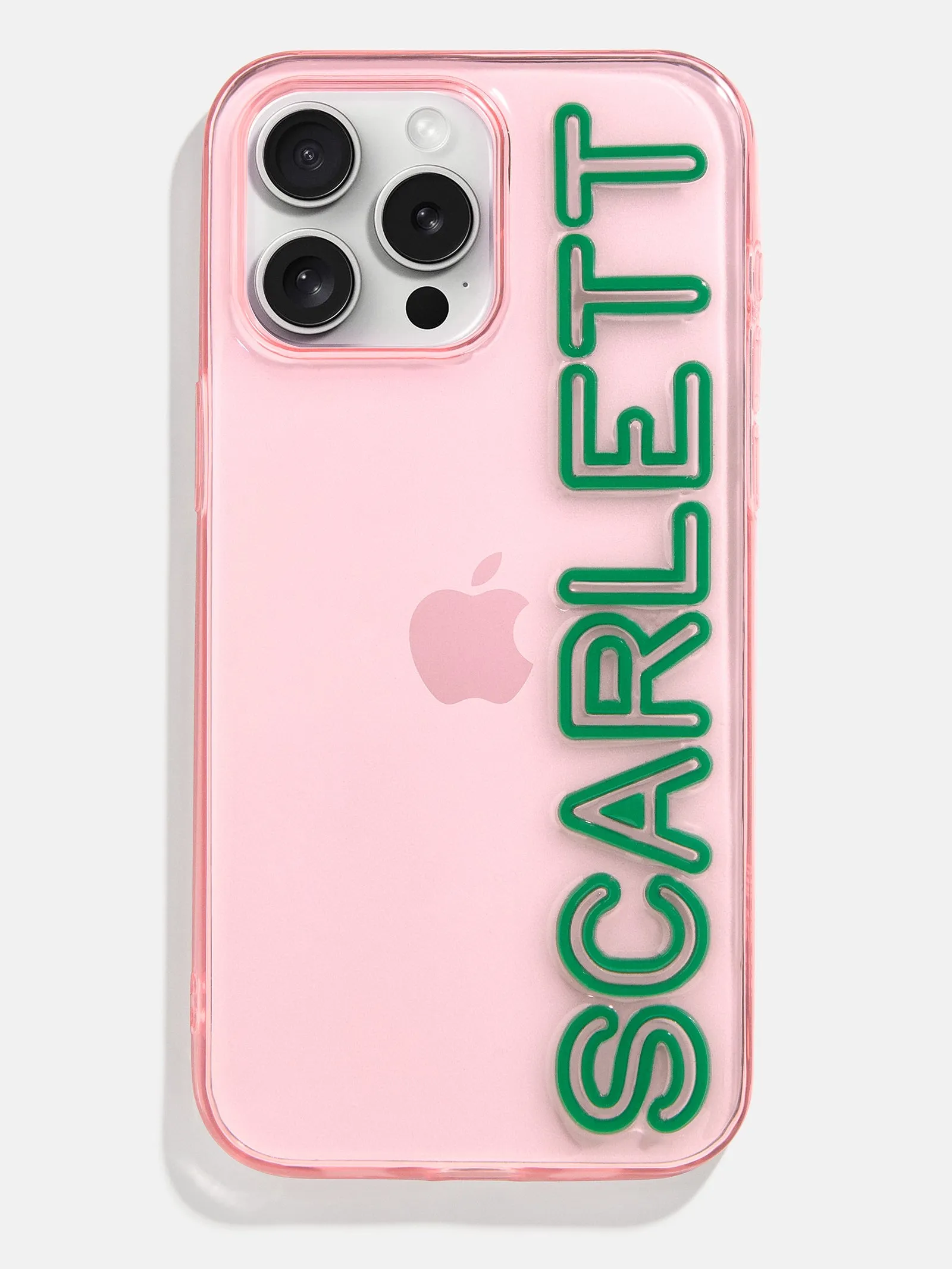 Fine Line Custom iPhone Case - Transparent Pink/Green sold by BaubleBar