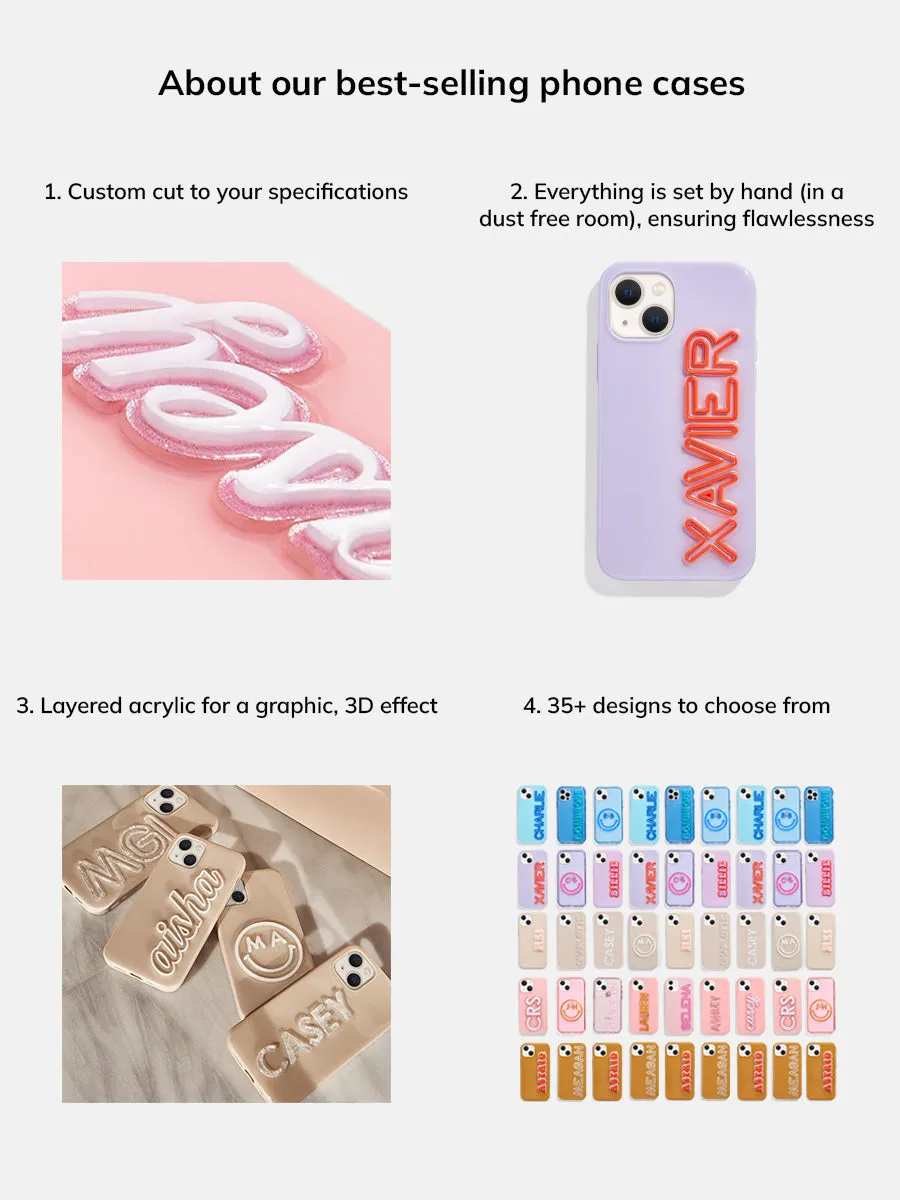 Block Font Custom iPhone Case - Beige/White sold by BaubleBar product image thumbnail 3