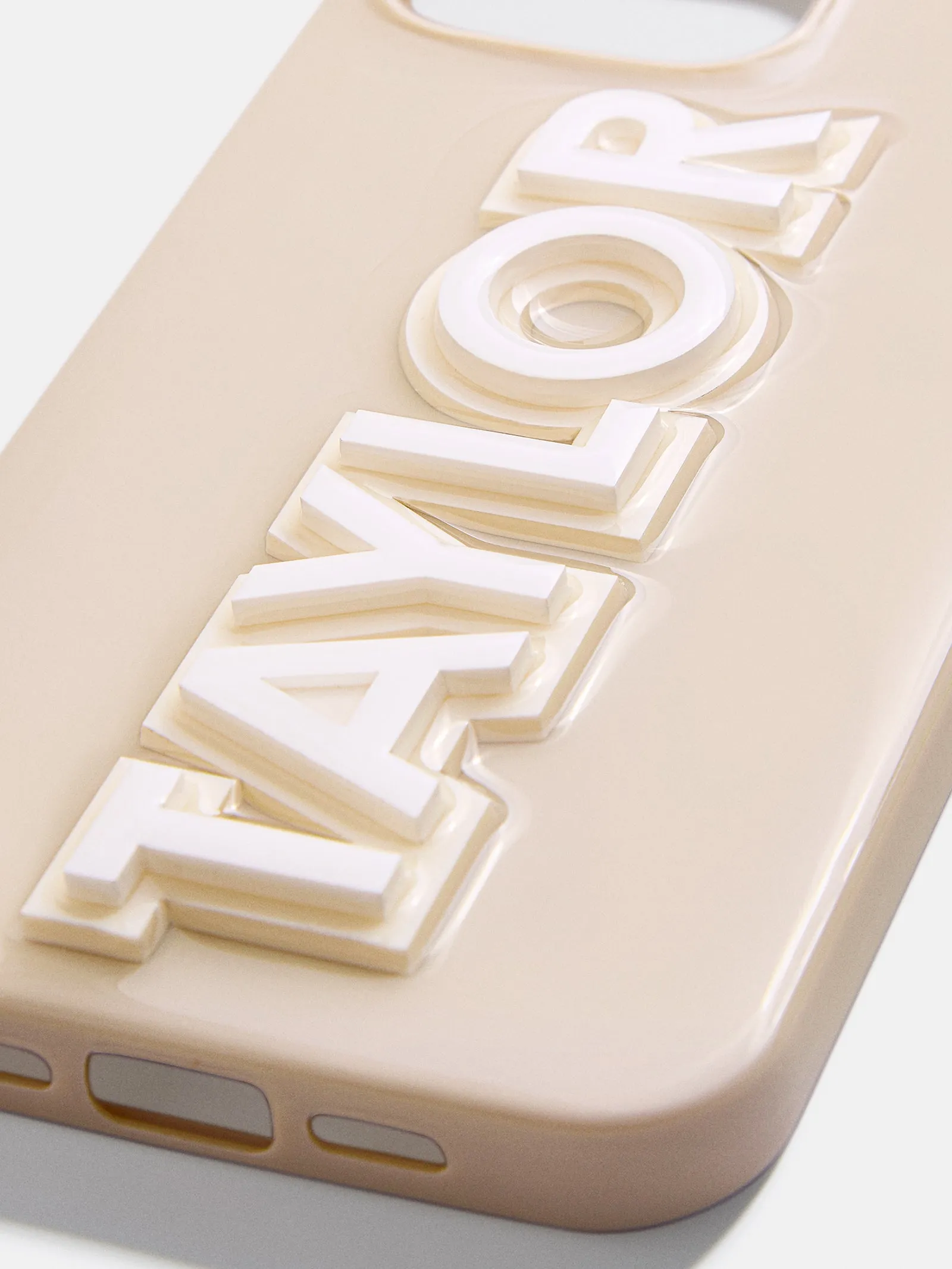 Block Font Custom iPhone Case - Beige/White sold by BaubleBar product image thumbnail 2