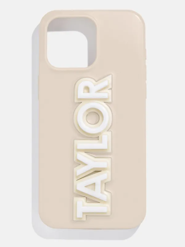 Block Font Custom iPhone Case - Beige/White sold by BaubleBar