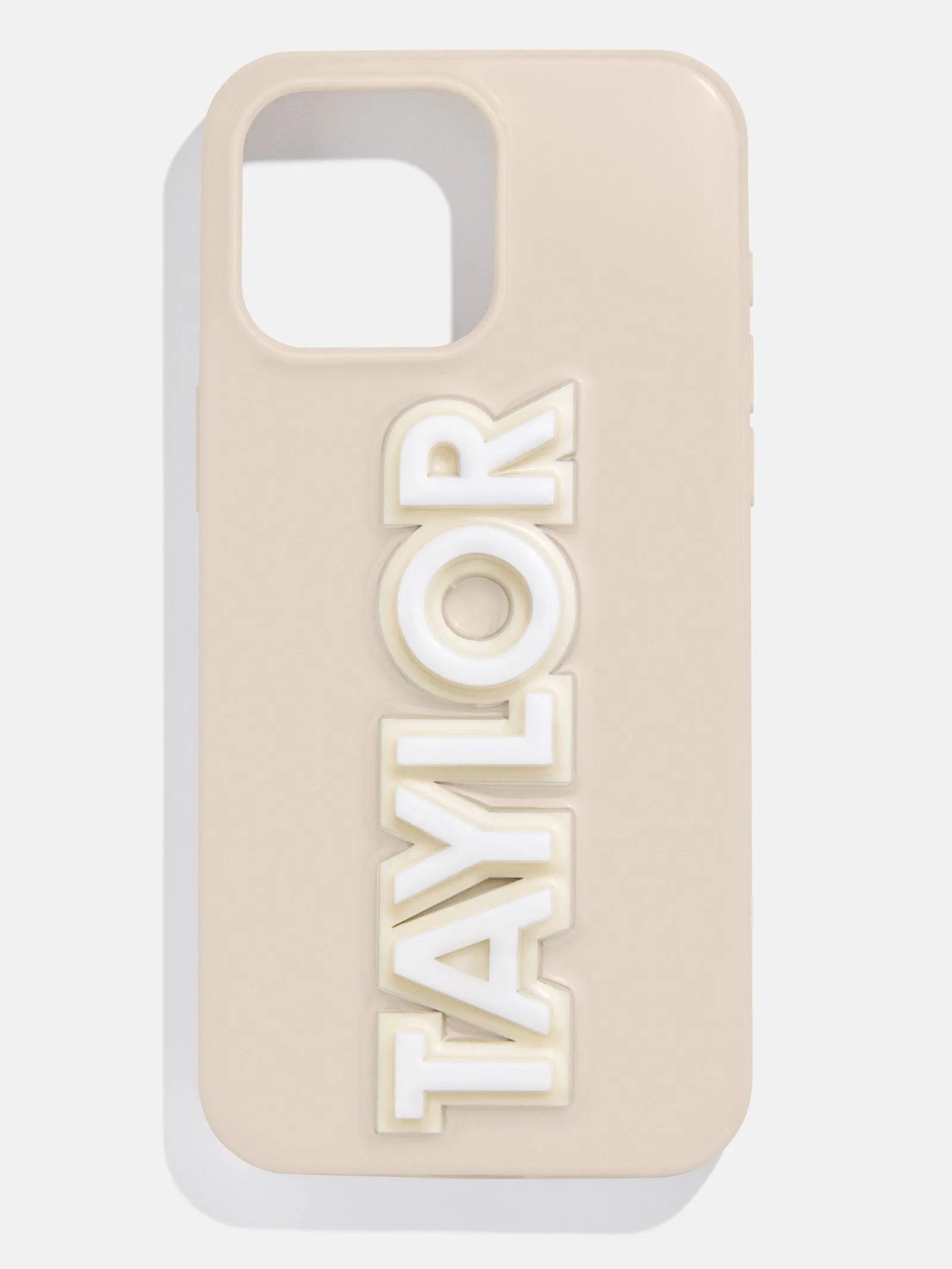 Block Font Custom iPhone Case - Beige/White sold by BaubleBar