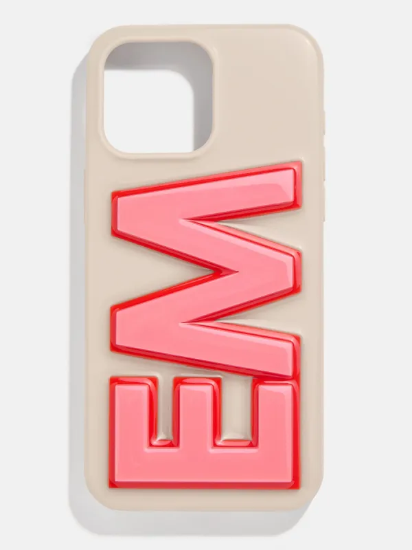 Block Font Custom iPhone Case - Beige/Pink sold by BaubleBar