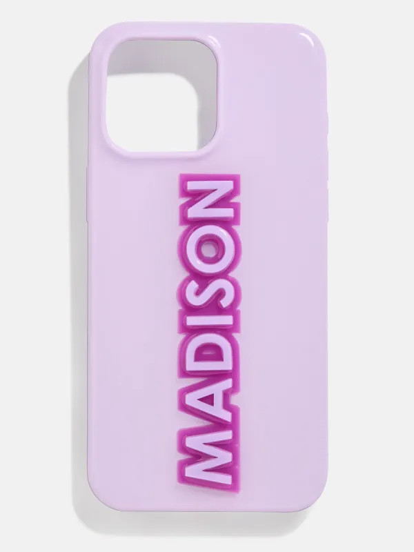Block Font Custom iPhone Case - Lavender/Purple sold by BaubleBar