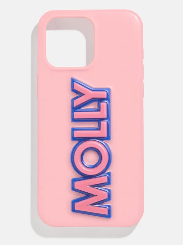 Block Font Custom iPhone Case - Blush/Blue sold by BaubleBar