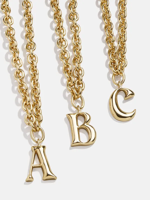 Chunky Charm Initial Necklace - Gold sold by BaubleBar