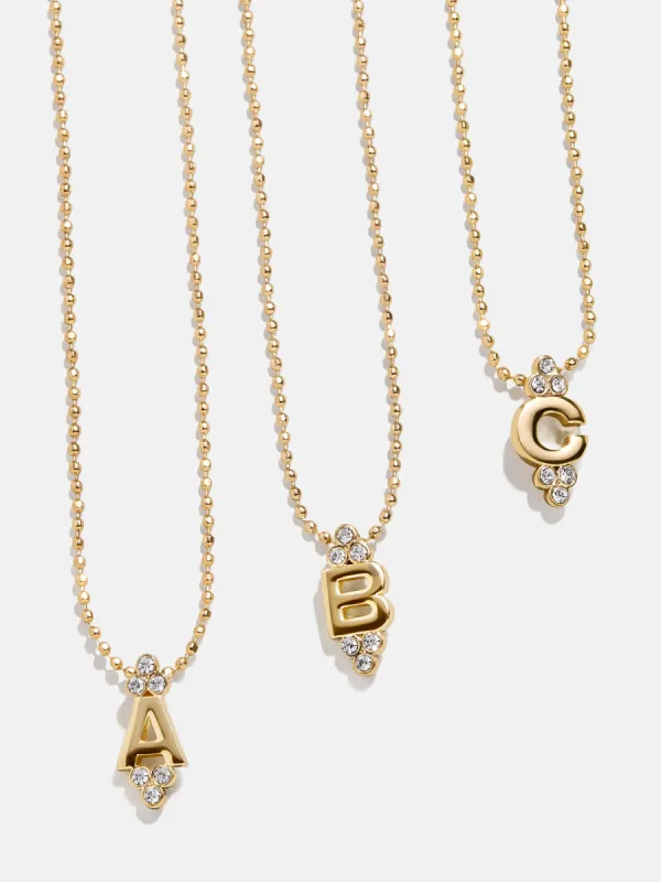 Initial Triad Necklace - Gold/Pavé sold by BaubleBar