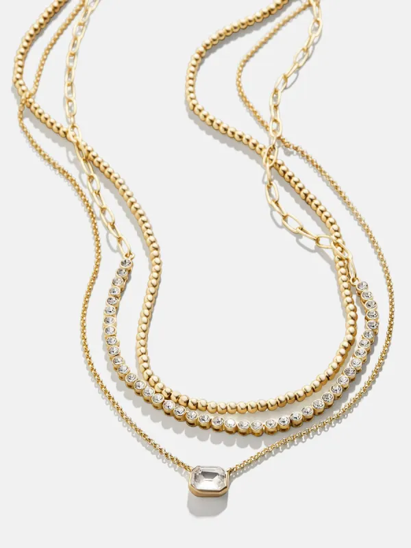 Kenna Layered Necklace - Gold/Pavé sold by BaubleBar