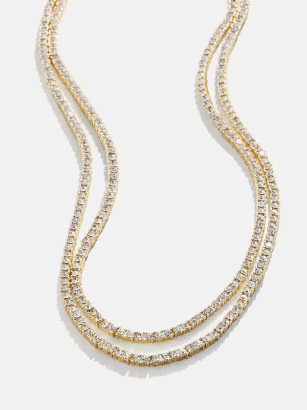 Becca Layered Tennis Necklace - Gold/Pavé sold by BaubleBar