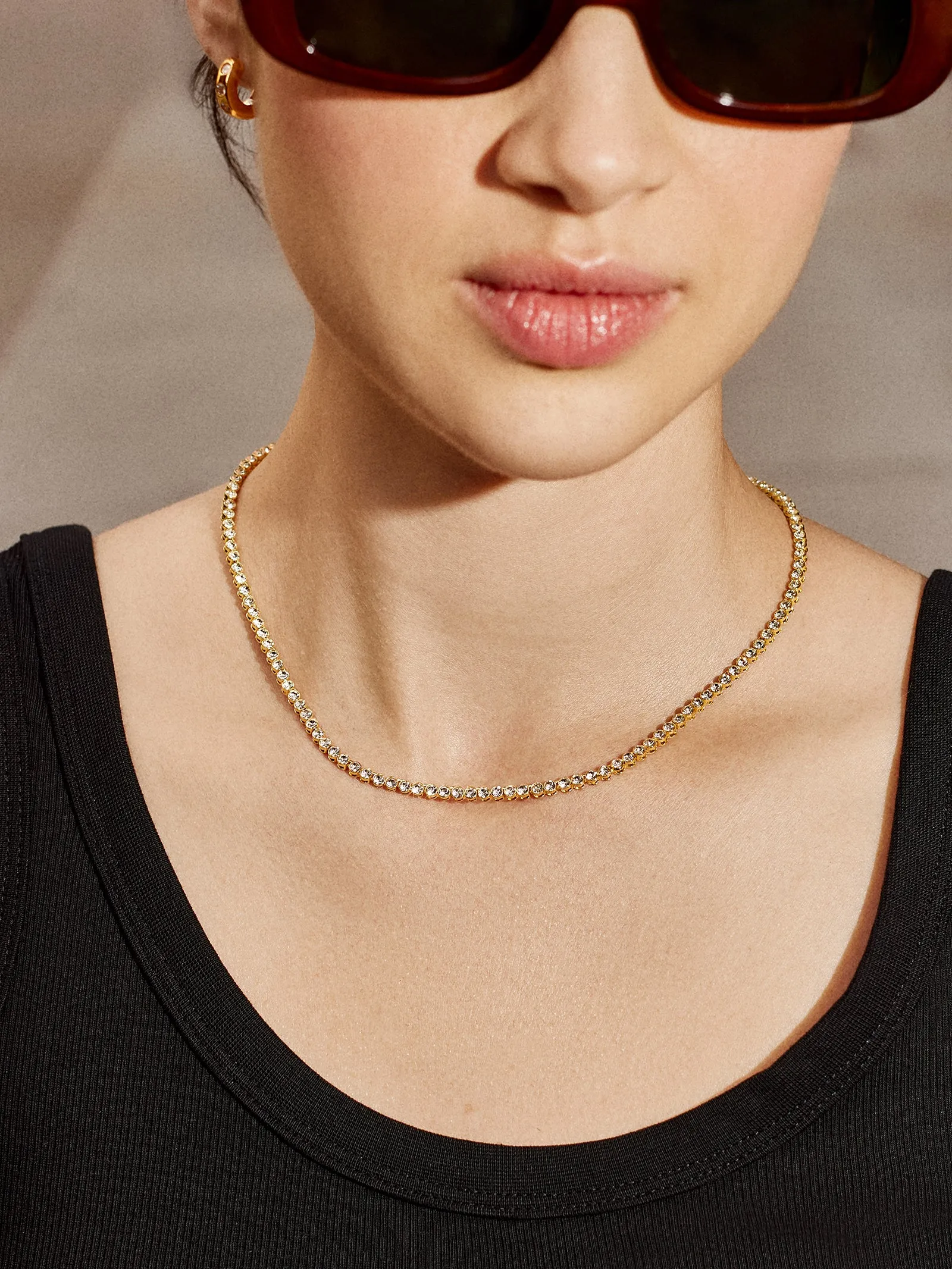 Amanda Tennis Necklace - Clear/Gold sold by BaubleBar product image thumbnail 2