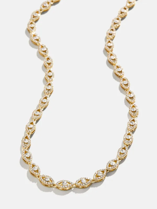 Evil Eye On Repeat Tennis Necklace - Gold/Pavé sold by BaubleBar