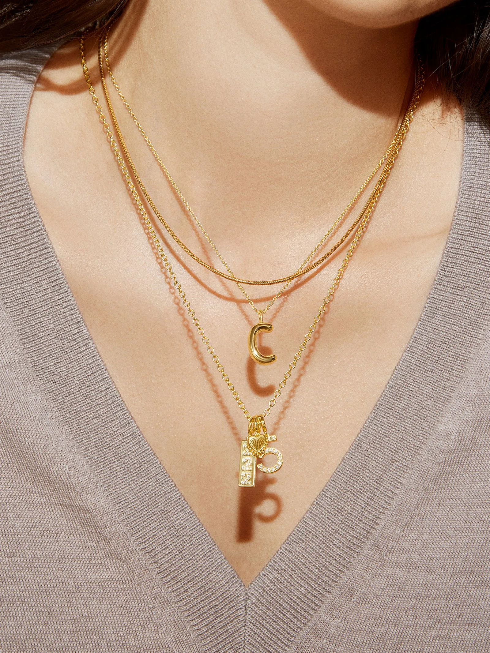 Classic 18K Gold Initial Necklace - 18K Gold sold by BaubleBar product image thumbnail 2