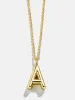 Classic Gold Initial Necklace - Gold Plated Brass sold by BaubleBar