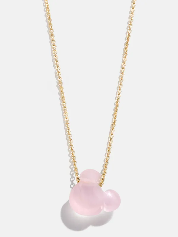 Mickey Mouse Disney Stone Pendant Necklace - Rose Quartz sold by BaubleBar