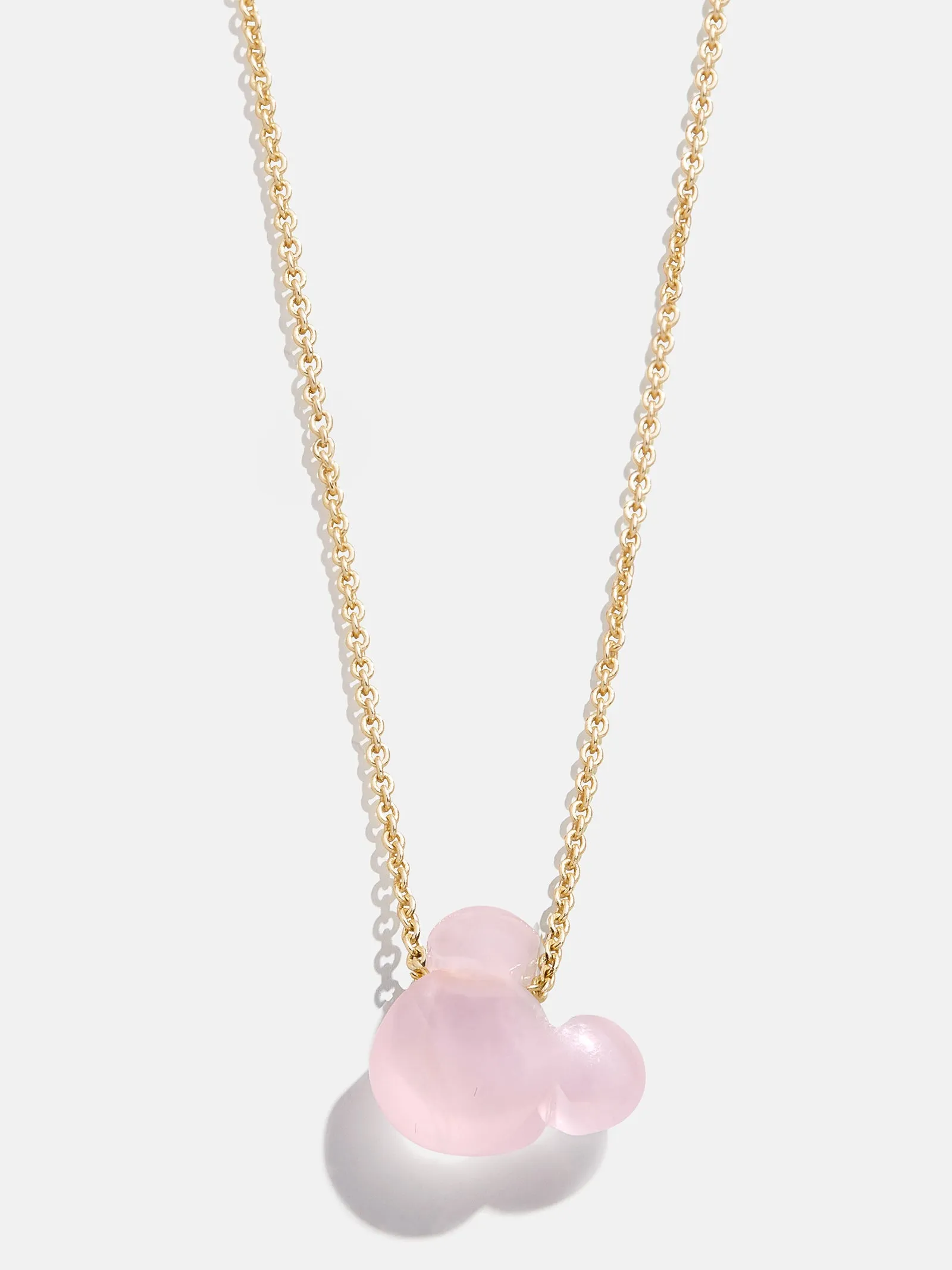 Mickey Mouse Disney Stone Pendant Necklace - Rose Quartz sold by BaubleBar