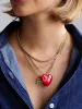 Millie Bubble Heart Custom Initial Necklace - Red sold by BaubleBar